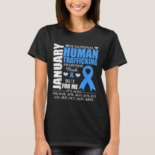 Januar Wir tragen Blue Ribbon Menschenhandel Krieg T-Shirt