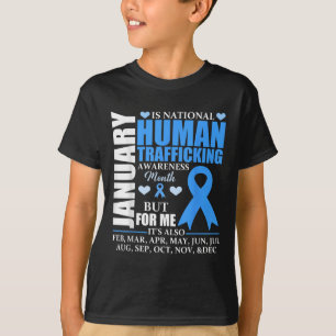 Januar Wir tragen Blue Ribbon Menschenhandel Krieg T-Shirt