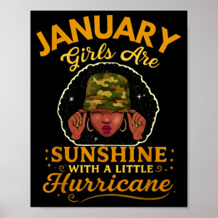 Januarmädchen sind Sonnenschein mit einem kleinen Poster