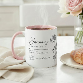 January Birth Month Flower Carnation Minimalist Tasse