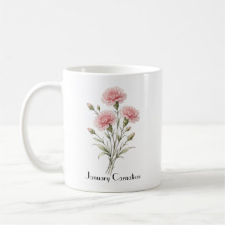 January Carnation Flowers  Kaffeetasse
