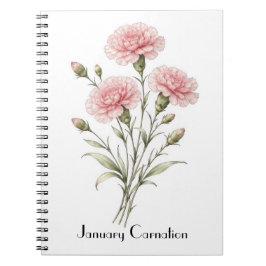 January Carnation Flowers  Notizblock
