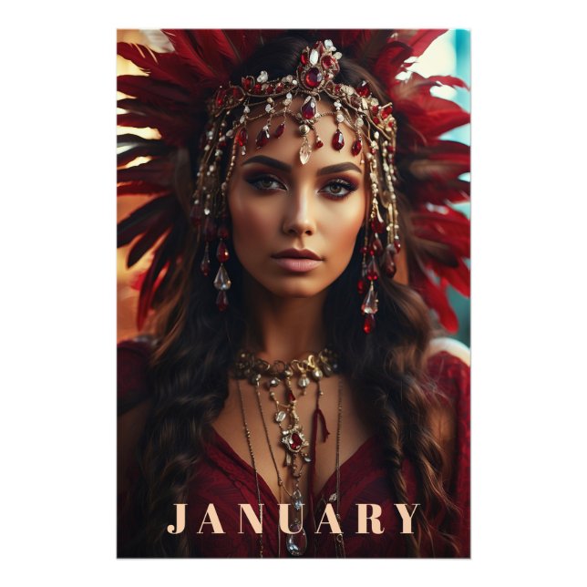 *~* JANUARY Headdress GARNET AP53 Boho Foto Print (Vorne)