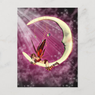 January Moon Fairy Post Card Postkarte