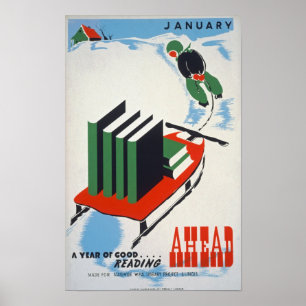 January Vintage Poster