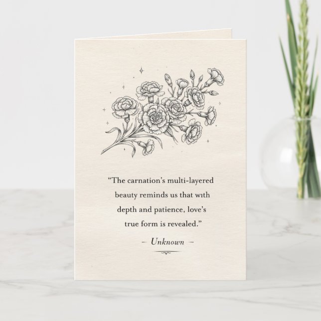 January's Carnation Karte (Vorderseite)