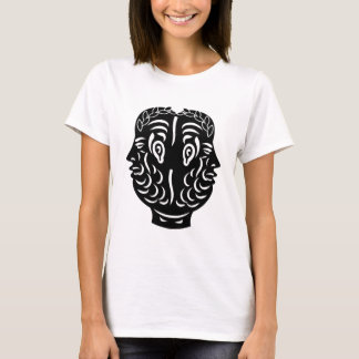 Janus Doppelkopf Römisches Symbol Schwarze Version T-Shirt