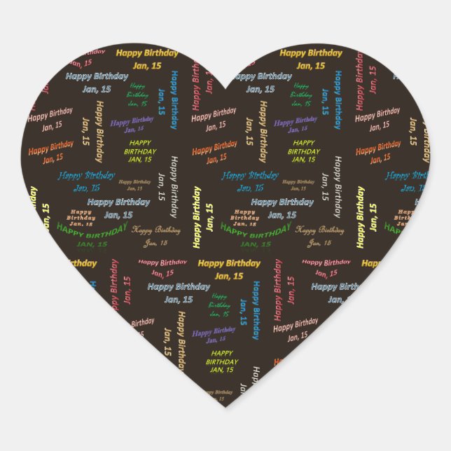 Janvier, 15 Anniversaire Sticker (Devant)