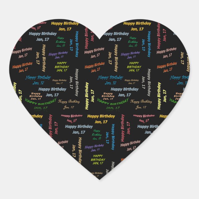 Janvier, 17 Anniversaire Sticker (Devant)