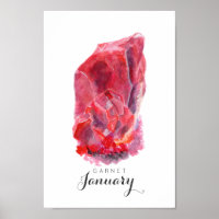 Janvier Birthstone - Aquarelle Garnet | Poster