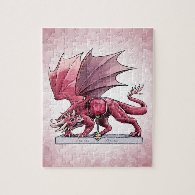 Janvier Birthstone Dragon - Garnet Jigsaw Puzzle (Vertical)