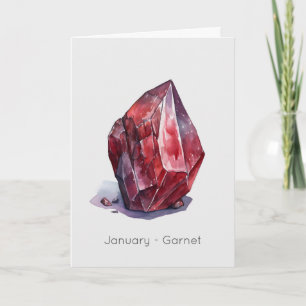 Janvier Birthstone Garnet Bonne carte d'anniversai