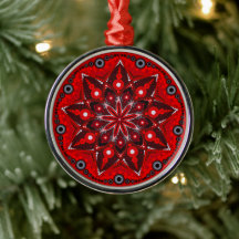 Janvier Birthstone Garnet Mandala Ornement