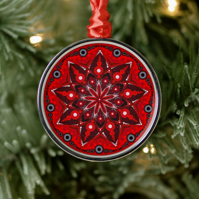 Janvier Birthstone Garnet Mandala Ornement (Arbre)