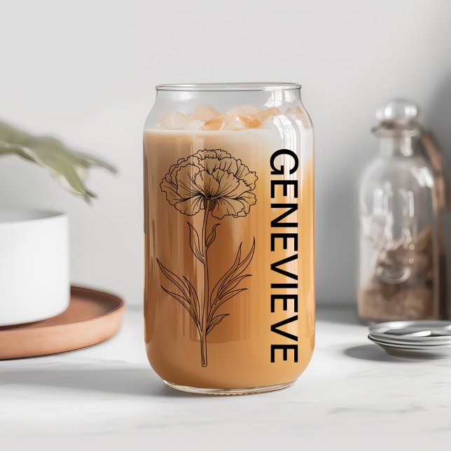 Janvier Carnation Fleur de naissance avec nom pers (Créateur téléchargé)