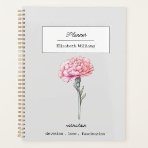 JANVIER CARNATION FLEURS DE NAISSANCE PERSONNALISÉ