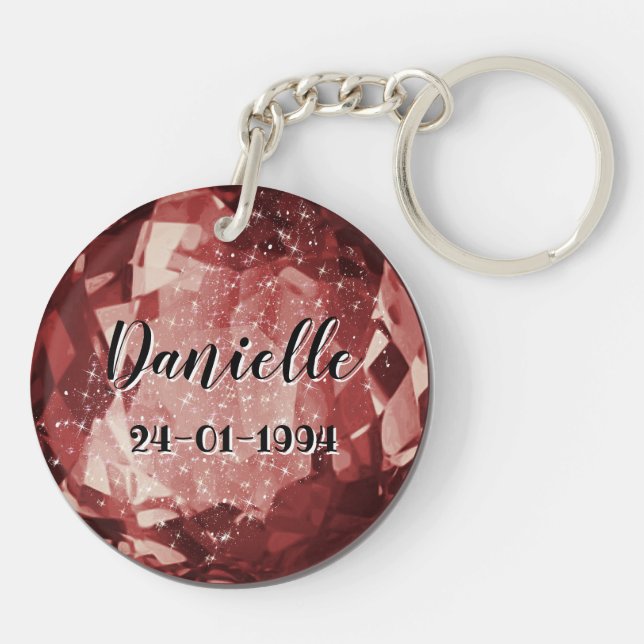 Janvier Clavier Birthstone Avec Nom (Dos)