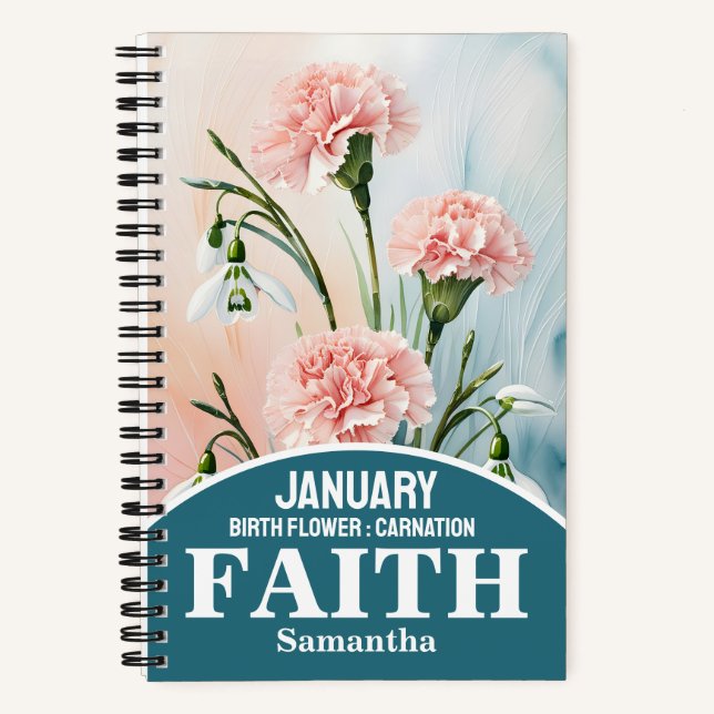 Janvier Mois de naissance Fleur Christian Journal (Recto)