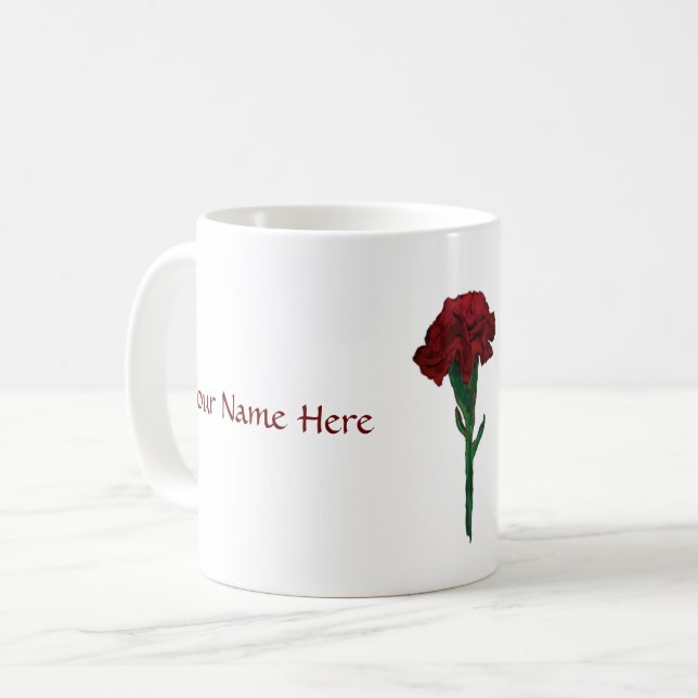 Janvier : Tasse personnalisée par oeillet de (Devant gauche)