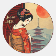 Japan 日 本 Maiko geisha pagoda retro