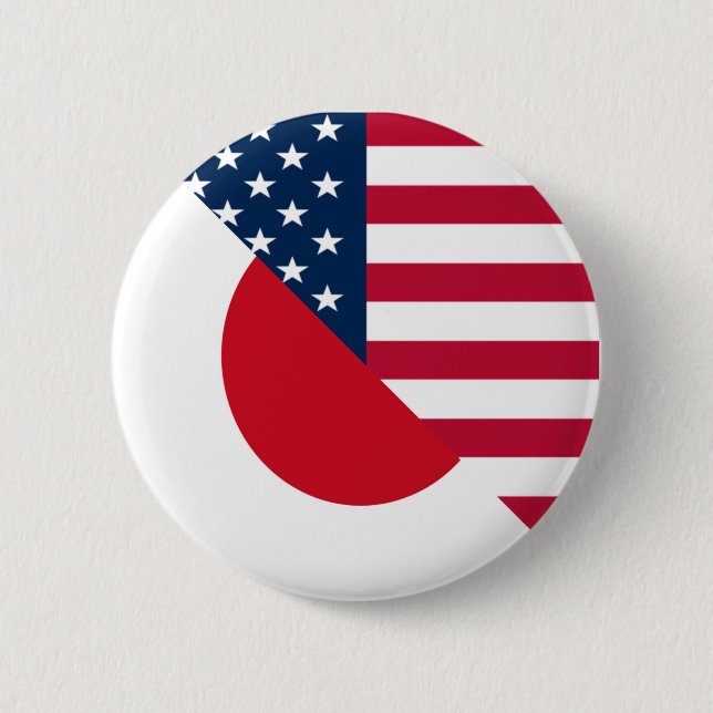 Japan America Flag |Die Hälfte der japanischen Fla Button (Vorderseite)