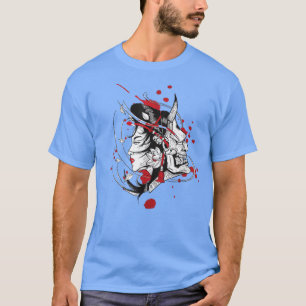 Japan Anime Mask Kitsune Samurai Demon Oni Yandere T-Shirt