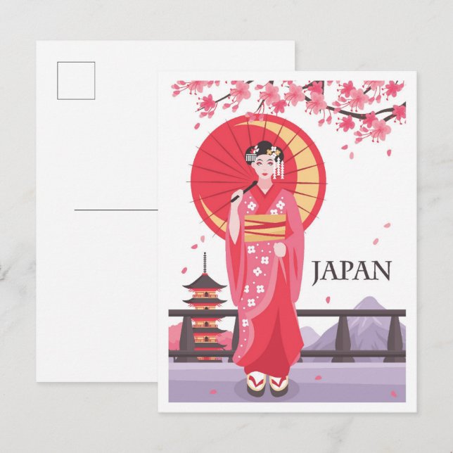 Japan Art Vintage Reisevorführung Postkarte (Vorne/Hinten)