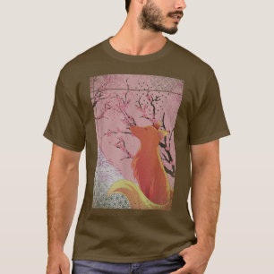 Japan Ästhetik Forest Animal Sakura Cherry Bloss T-Shirt
