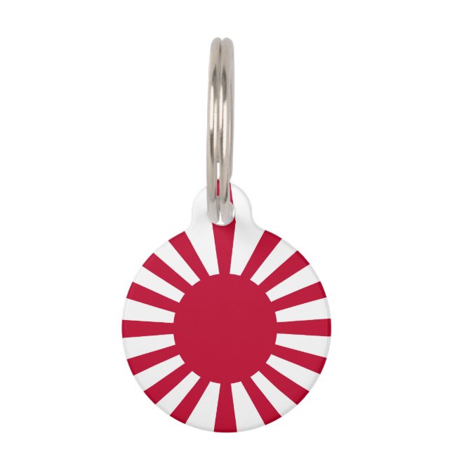 Japan-aufgehende Sonne-Flagge Haustiermarke (Rückseite)