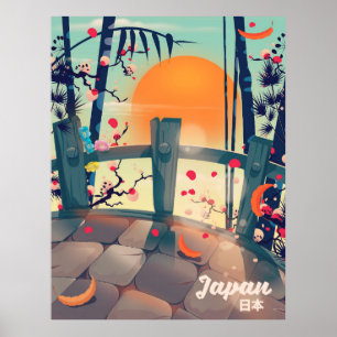 Japan Blossom affiche de vacances Japan Blossom