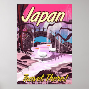 Japan Cartoon-Gärten Urlaubsposter Poster