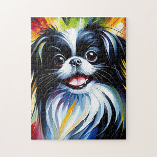 Japan-Chin-Hund-Porträt Acryl-Kunst-Druck Hund