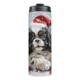 Japan-Chin-Hund Weihnachtsfestlich Thermosbecher