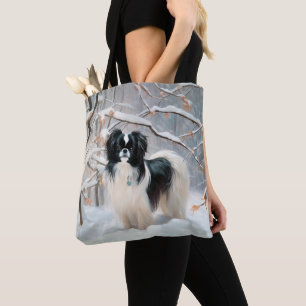 Japan-Chin Lass es schneien Weihnachten Tasche
