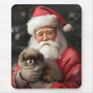 Japan-Chin mit Santa Claus Festive Weihnachten Mousepad