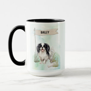 Japan-Chin-Wasserfarbe Personalisierter Hund Tasse