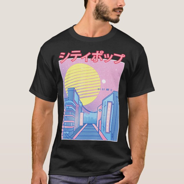 Japan City Pop Kawaii 80er Japanisch Anime Music A T-Shirt (Vorderseite)