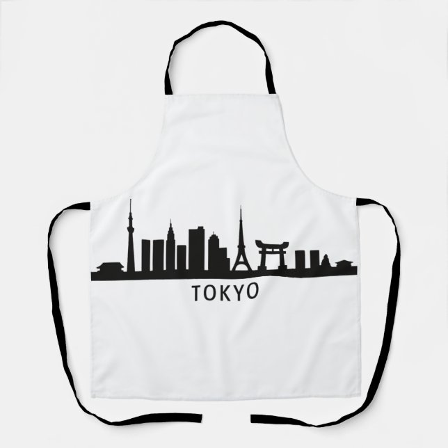 Japan Cityscape Travel | Tokyo Skyline Silhouette Schürze (Vorderseite)