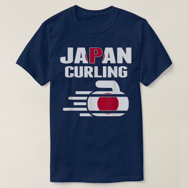 Japan Curling Rock Sport Fans Japanischer Wintersp T-Shirt (Design vorne)