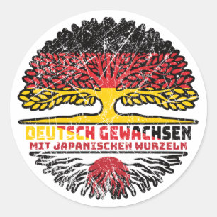 Japan Deutsch Deutschland Baum Wurzel Runder Aufkleber