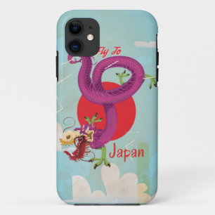 Japan Dragon Vintage Travel Poster iPhone 11 Hülle
