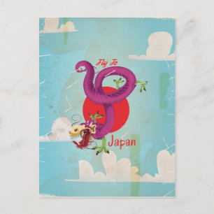 Japan Dragon Vintage Travel Poster Postkarte
