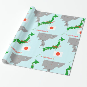 Japan Erdbebenkarte Seismische Aktivität Geschenkpapier