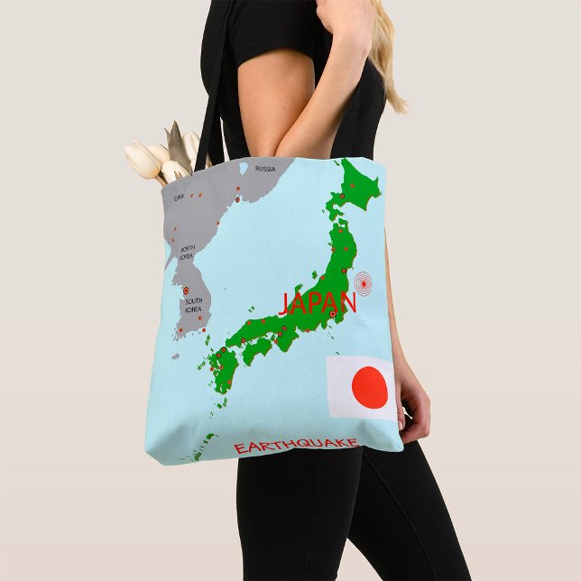 Japan Erdbebenkarte Seismische Aktivität Tasche (Von Creator hochgeladen)