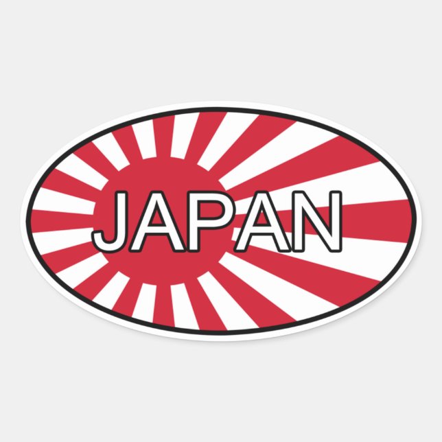 Japan Euro-Aufkleber Ovaler Aufkleber (Vorderseite)