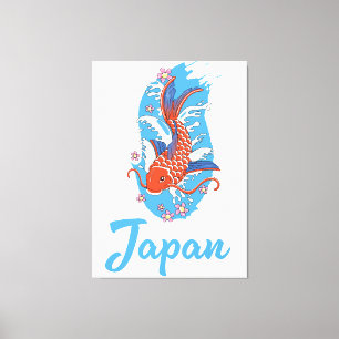 Japan Fishing-Logo Leinwanddruck