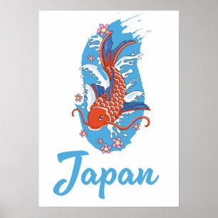 Japan Fishing Logo Poster