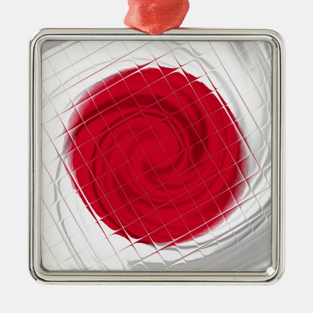 Japan Flag Artwork Ornament Aus Metall (Vorne)