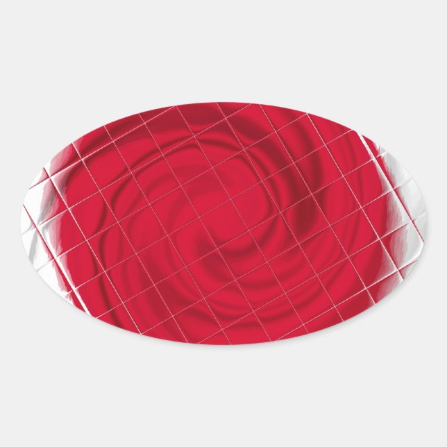 Japan Flag Artwork Ovaler Aufkleber (Vorderseite)
