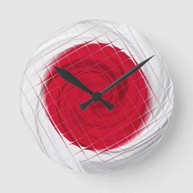 Japan Flag Artwork Runde Wanduhr (Vorderseite)